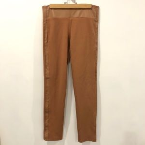 Harper Greene Size M Tan Leggings w Faux Leather